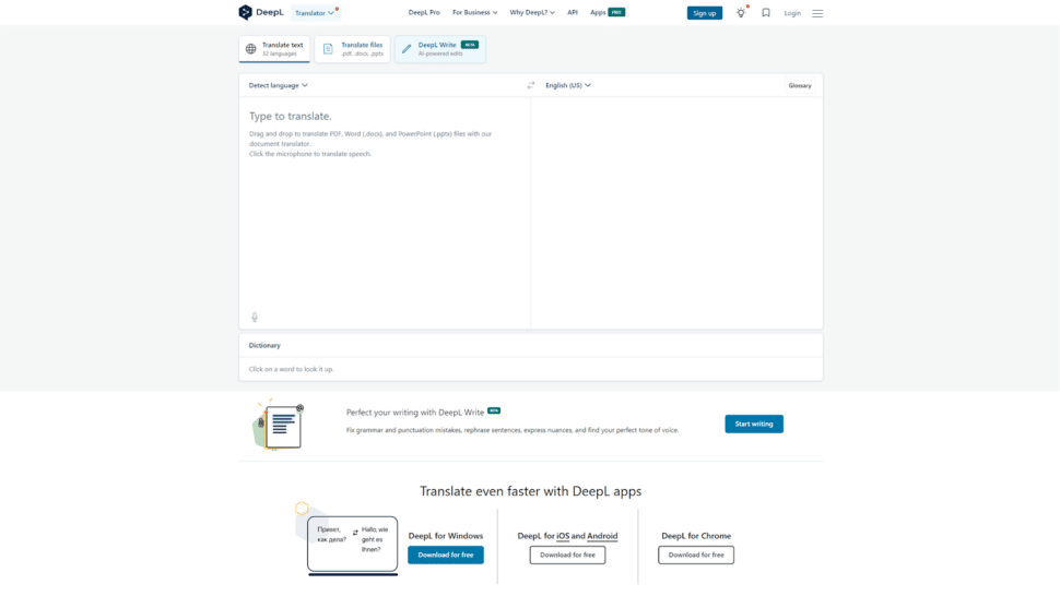 DeepL Homepage